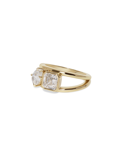2 CT Round Three Stones Lab Grown Diamond Engagement Ring