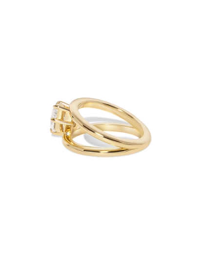 2 CT Round Three Stones Lab Grown Diamond Engagement Ring
