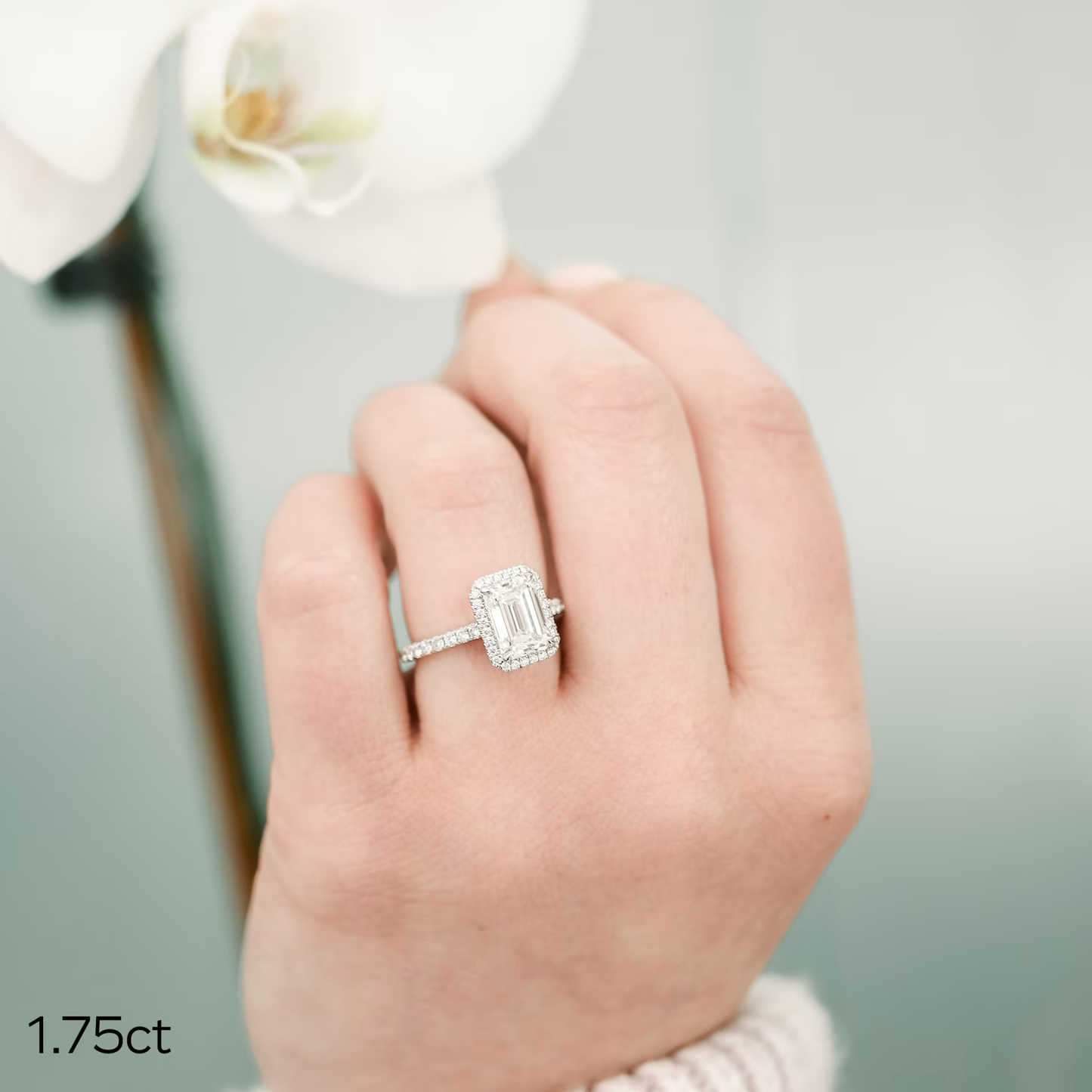 Marquise Cut Cluster Styled Lab Grown Diamond Engagement Ring