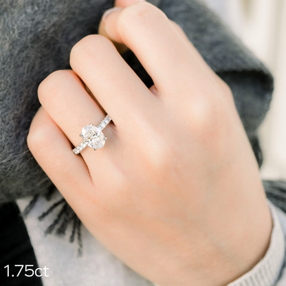 Marquise Cut Cluster Styled Lab Grown Diamond Engagement Ring