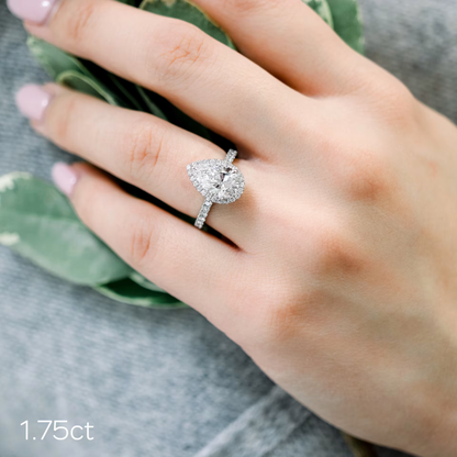 Marquise Cut Cluster Styled Lab Grown Diamond Engagement Ring