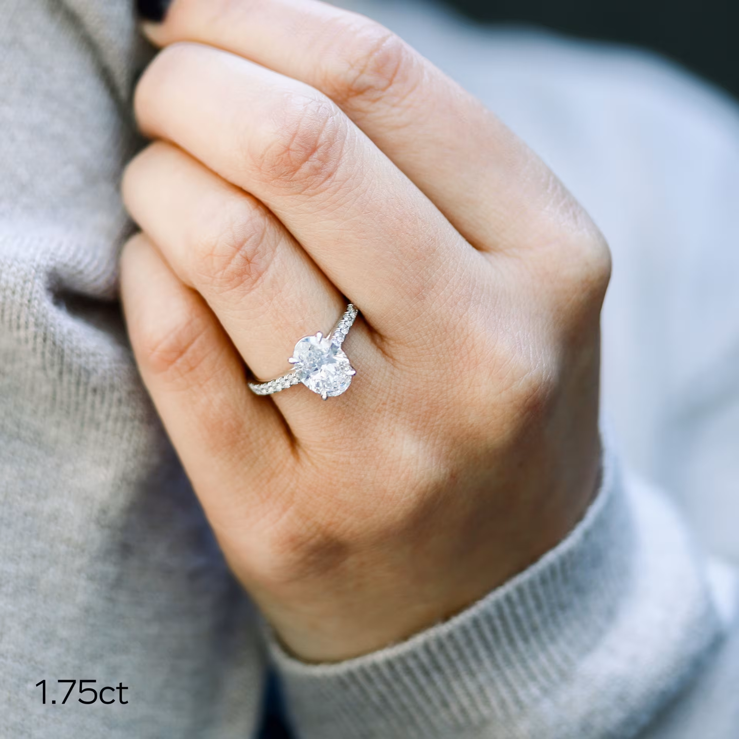 Marquise Cut Cluster Styled Lab Grown Diamond Engagement Ring