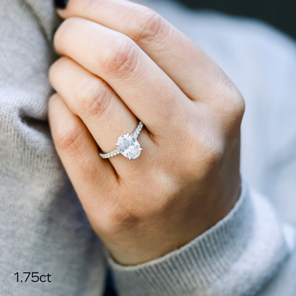 Marquise Cut Cluster Styled Lab Grown Diamond Engagement Ring