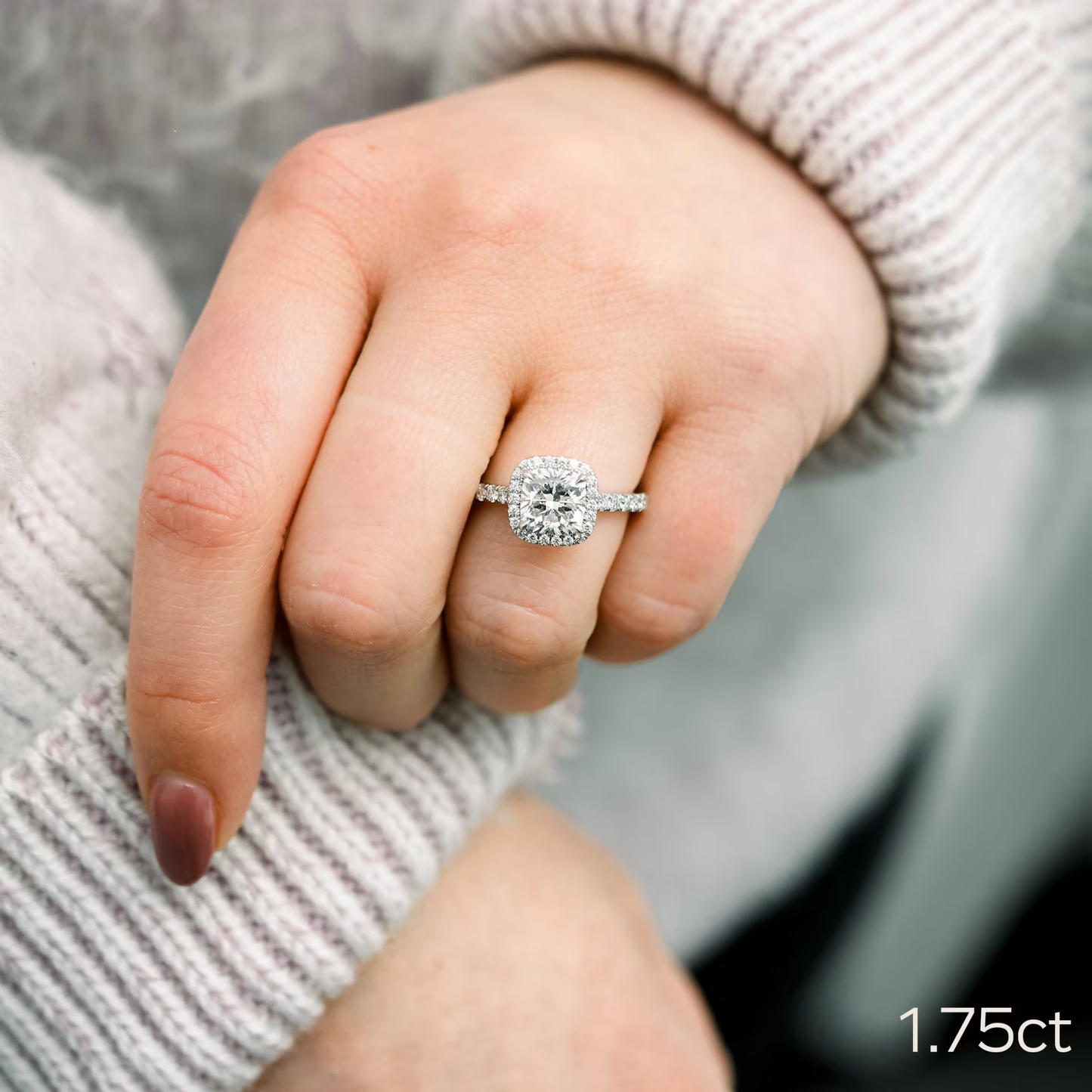 Marquise Cut Cluster Styled Lab Grown Diamond Engagement Ring