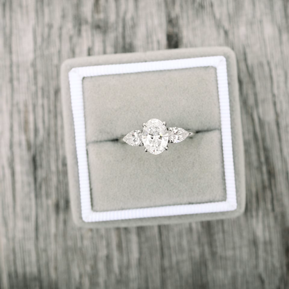Marquise Cut Cluster Styled Lab Grown Diamond Engagement Ring