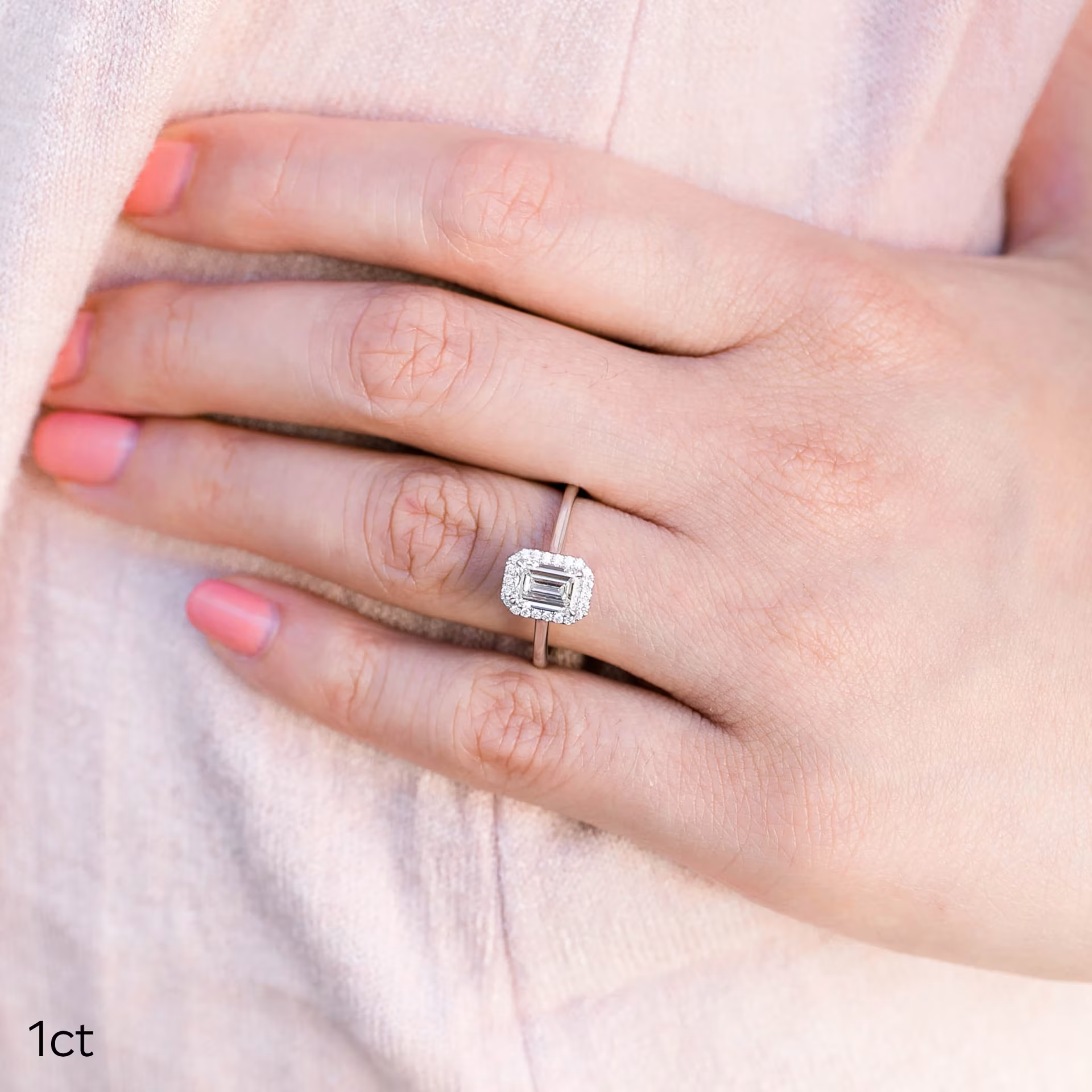Marquise Cut Cluster Styled Lab Grown Diamond Engagement Ring