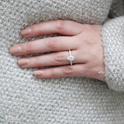 Marquise Cut Cluster Styled Lab Grown Diamond Engagement Ring