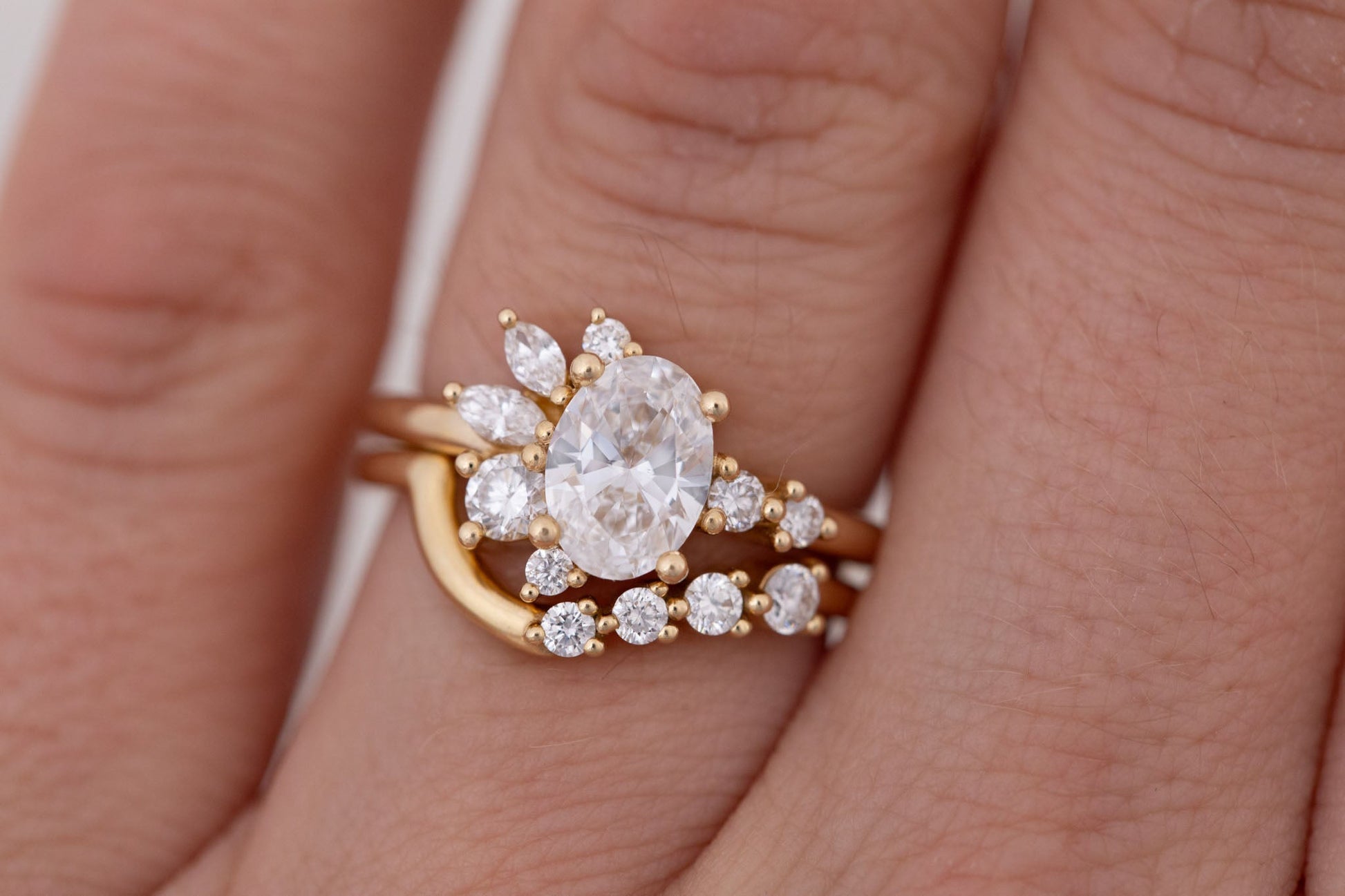 2 CT Round Three Stones Lab Grown Diamond Engagement Ring