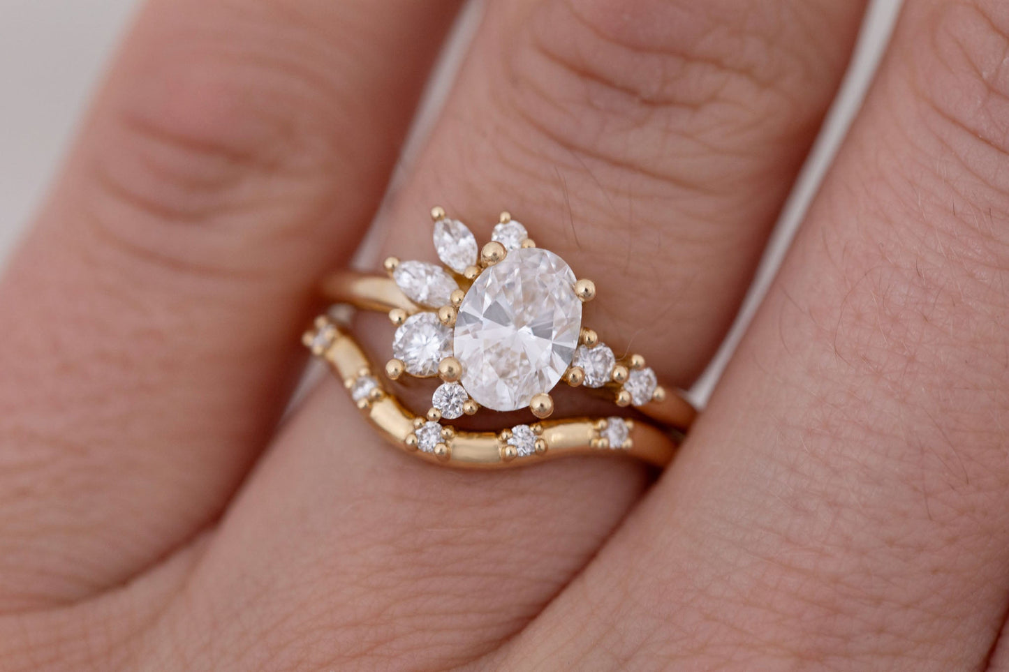 2 CT Round Three Stones Lab Grown Diamond Engagement Ring