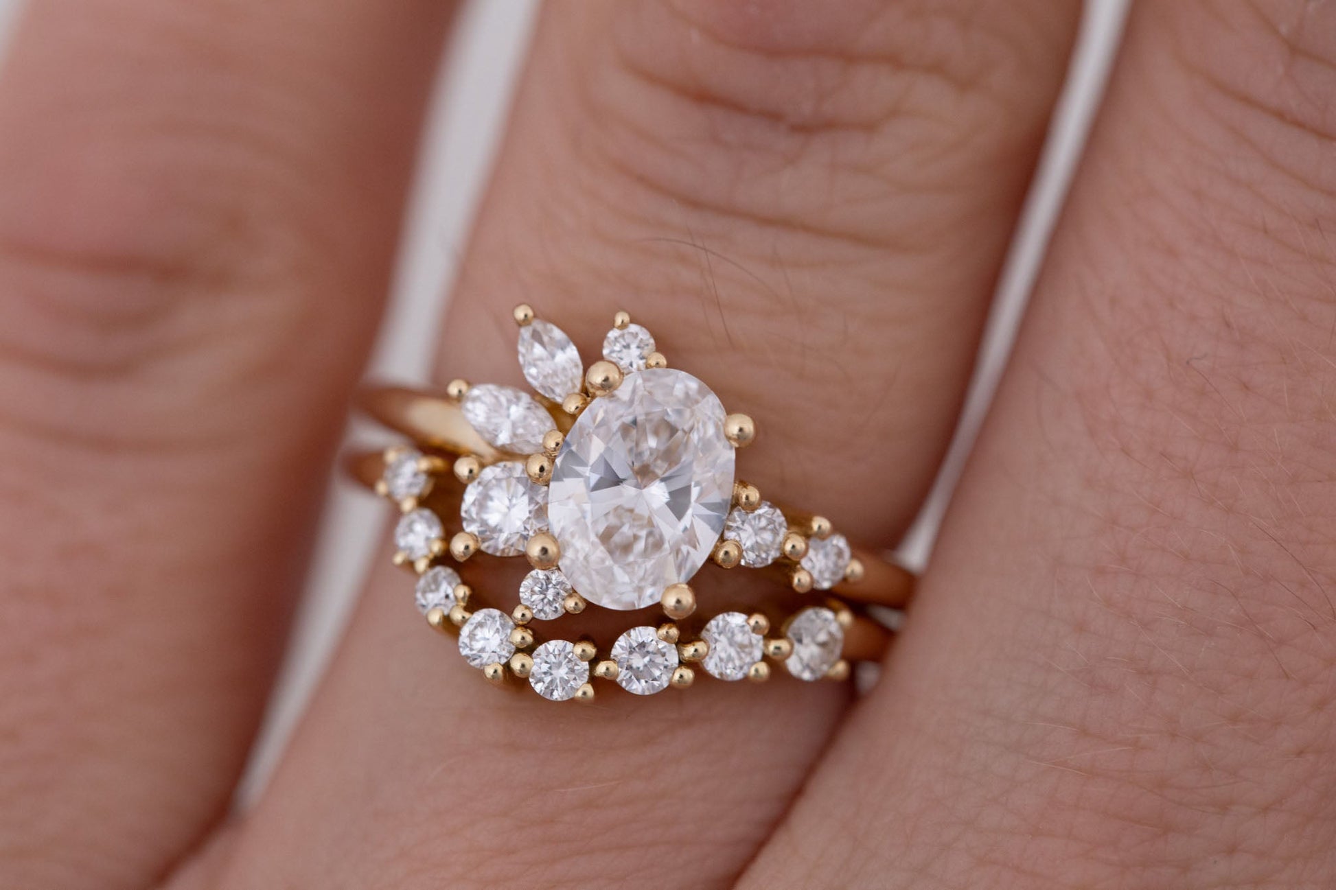 2 CT Round Three Stones Lab Grown Diamond Engagement Ring