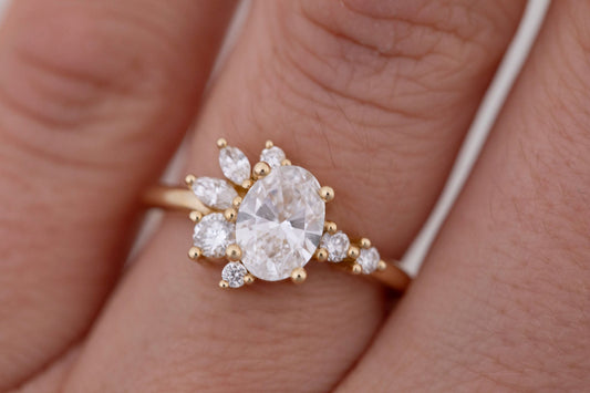 2 CT Round Three Stones Lab Grown Diamond Engagement Ring