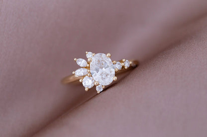 2 CT Round Three Stones Lab Grown Diamond Engagement Ring