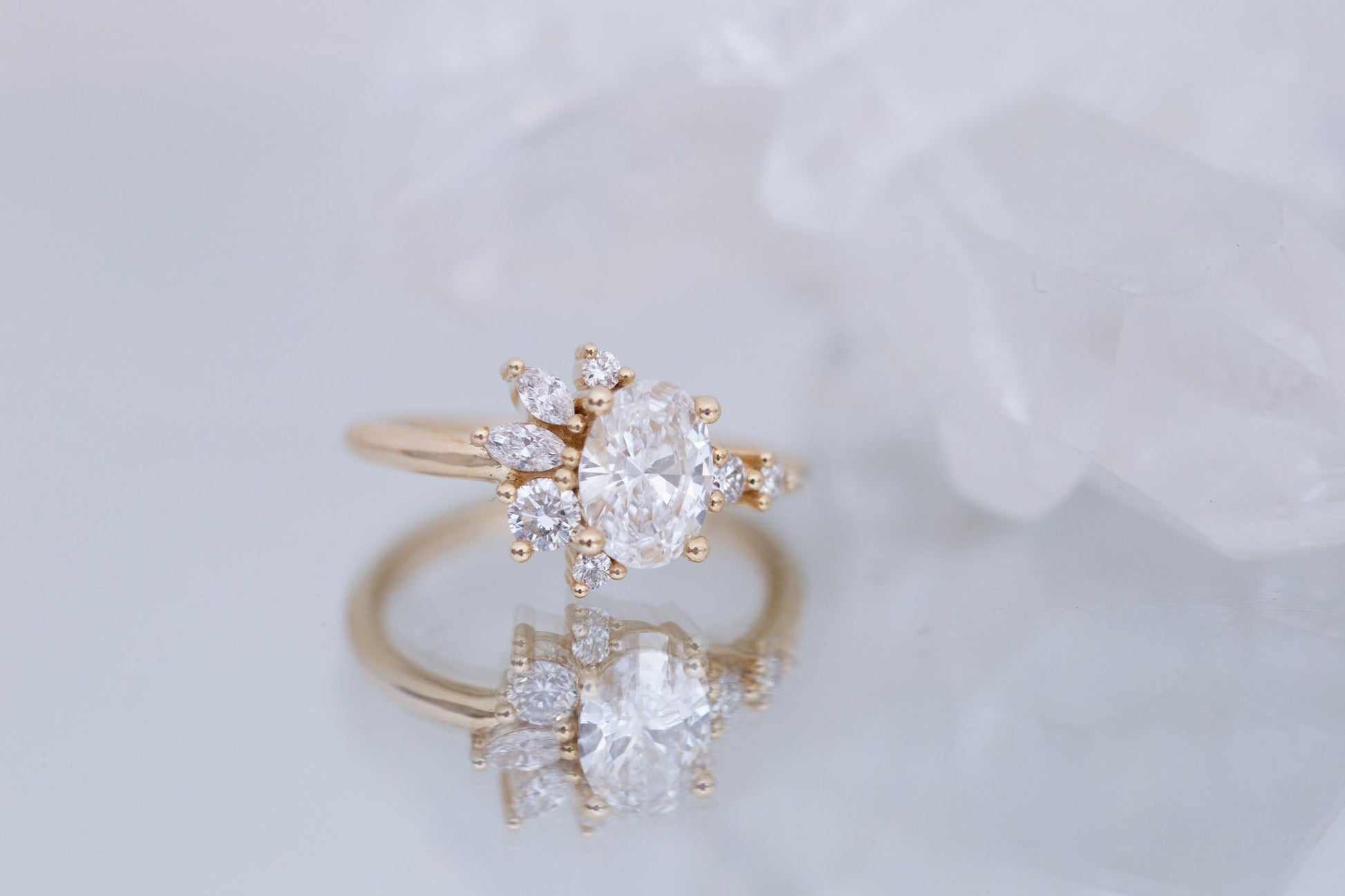 2 CT Round Three Stones Lab Grown Diamond Engagement Ring
