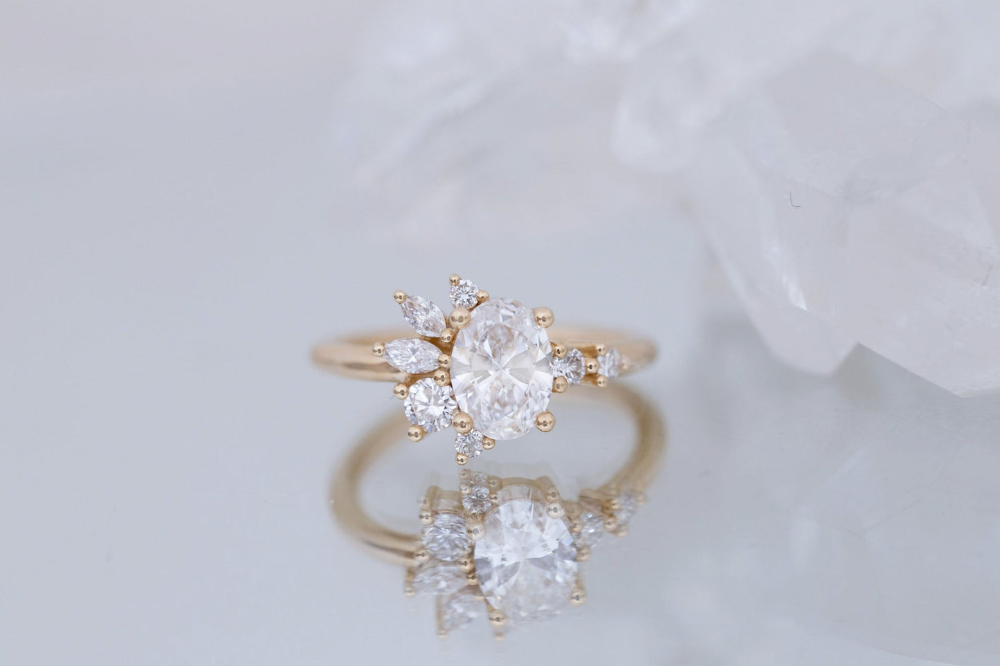 2 CT Round Three Stones Lab Grown Diamond Engagement Ring