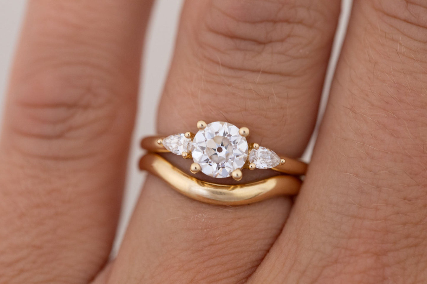 2 CT Round Three Stones Lab Grown Diamond Engagement Ring