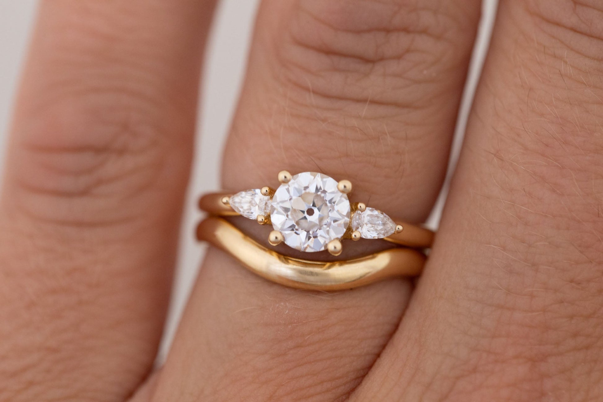 2 CT Round Three Stones Lab Grown Diamond Engagement Ring