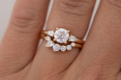 2 CT Round Three Stones Lab Grown Diamond Engagement Ring