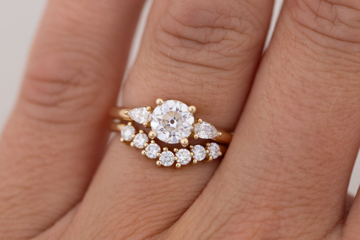 2 CT Round Three Stones Lab Grown Diamond Engagement Ring