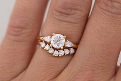 2 CT Round Three Stones Lab Grown Diamond Engagement Ring