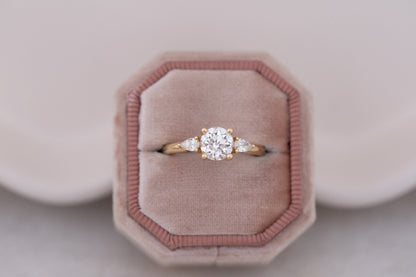 2 CT Round Three Stones Lab Grown Diamond Engagement Ring