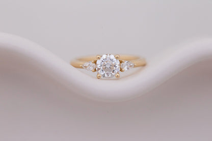 2 CT Round Three Stones Lab Grown Diamond Engagement Ring