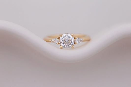 2 CT Round Three Stones Lab Grown Diamond Engagement Ring