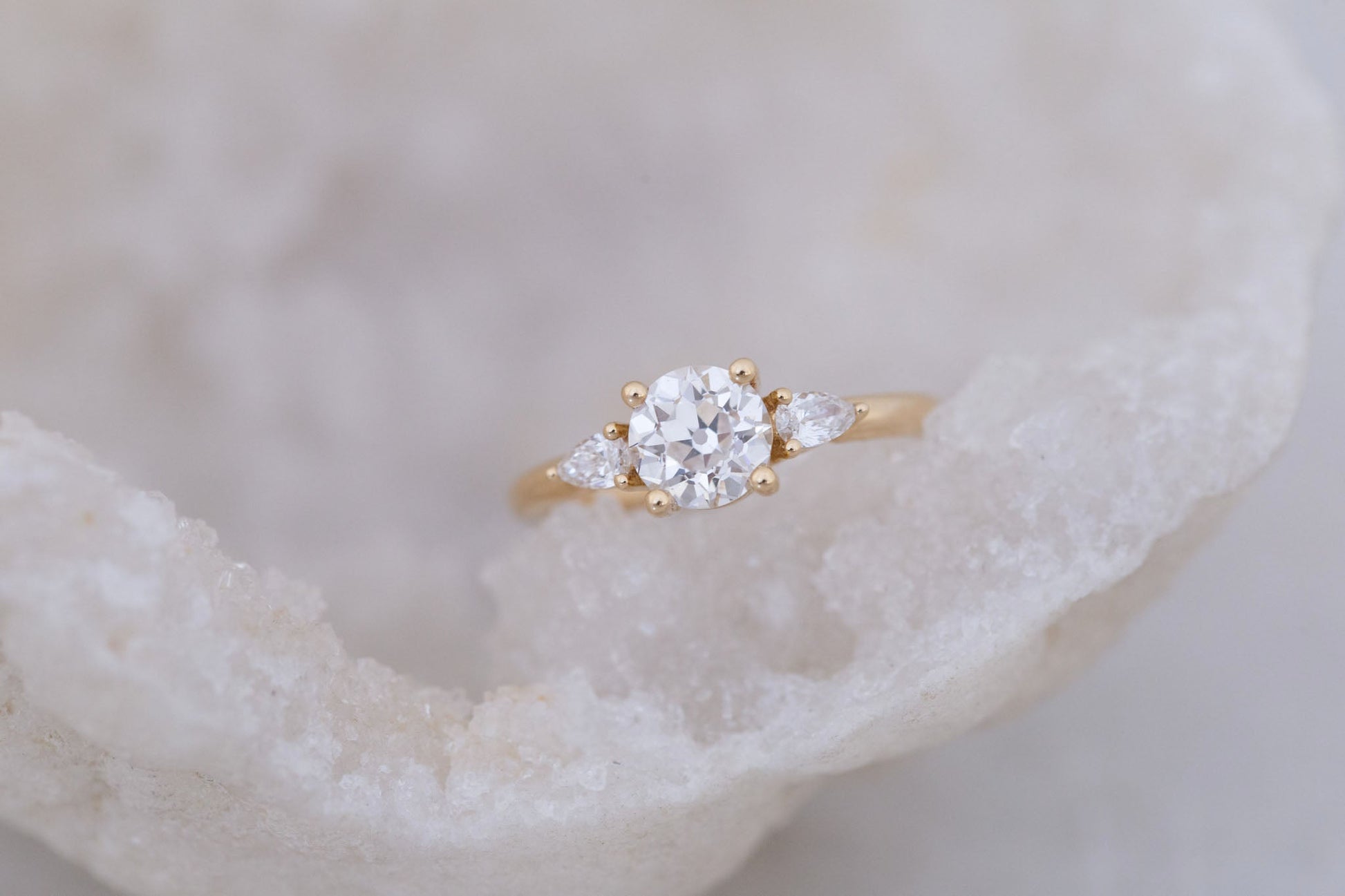 2 CT Round Three Stones Lab Grown Diamond Engagement Ring