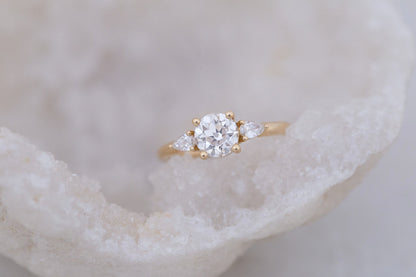 2 CT Round Three Stones Lab Grown Diamond Engagement Ring
