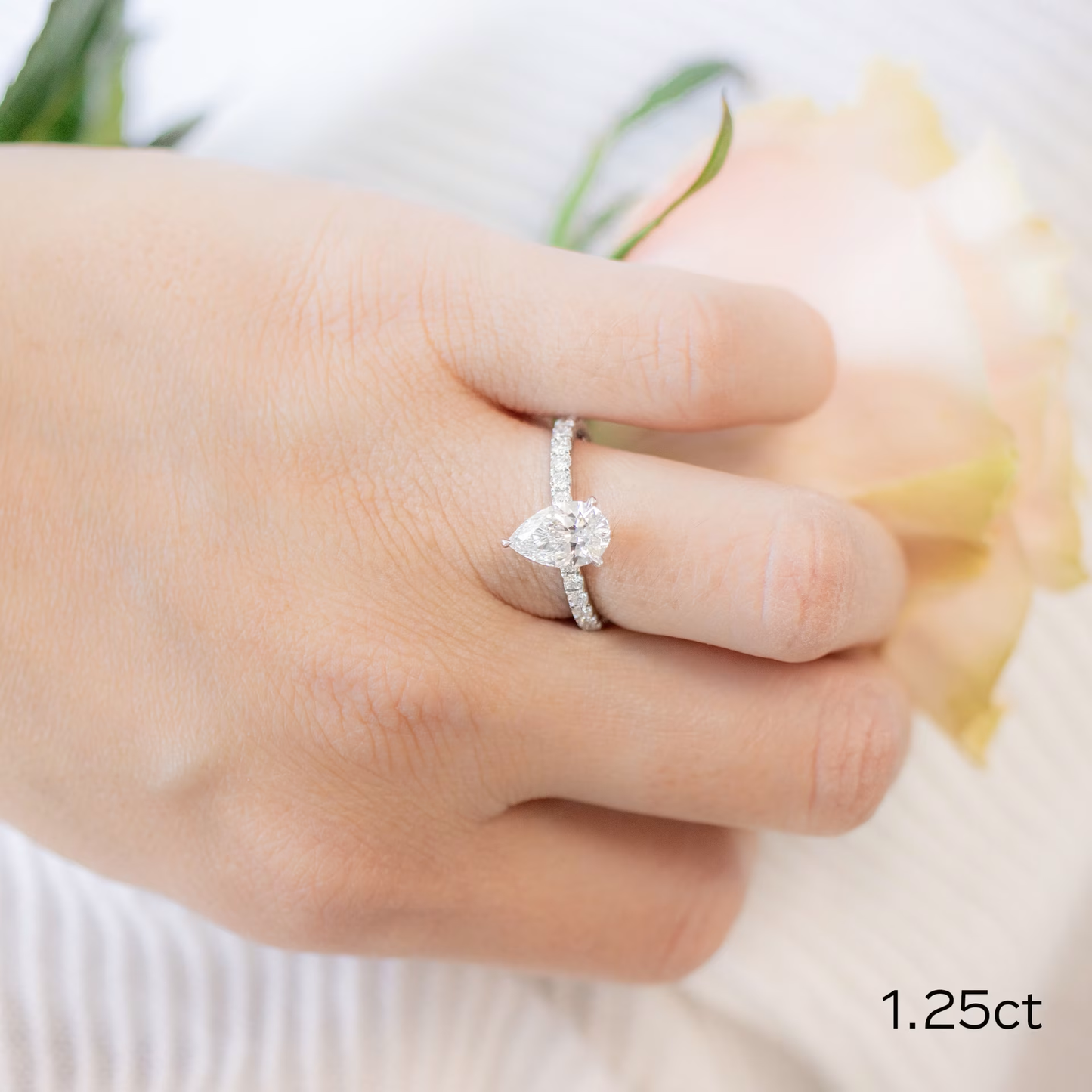 Marquise Cut Cluster Styled Lab Grown Diamond Engagement Ring
