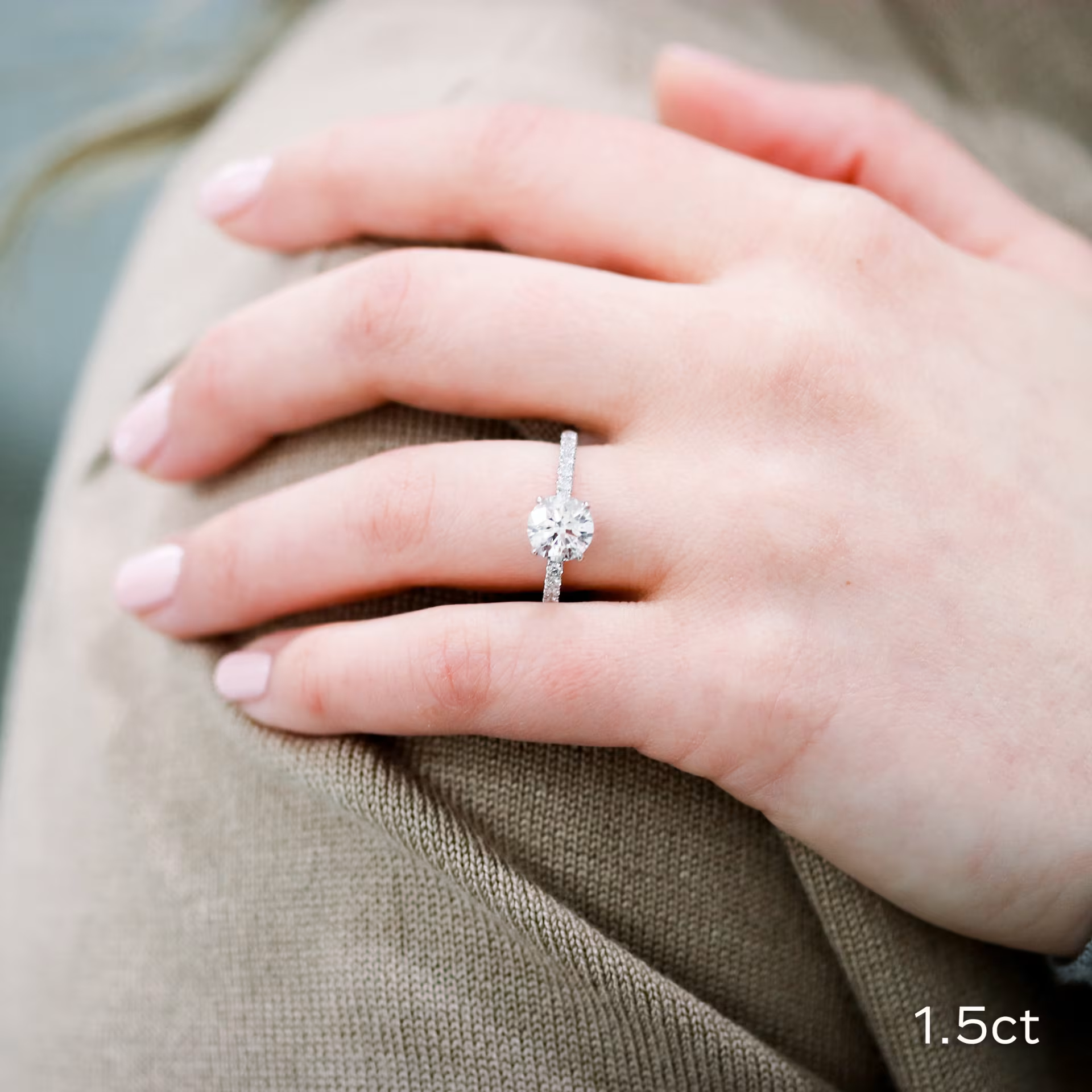 Marquise Cut Cluster Styled Lab Grown Diamond Engagement Ring