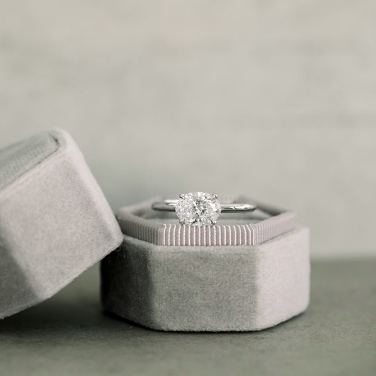 Marquise Cut Cluster Styled Lab Grown Diamond Engagement Ring