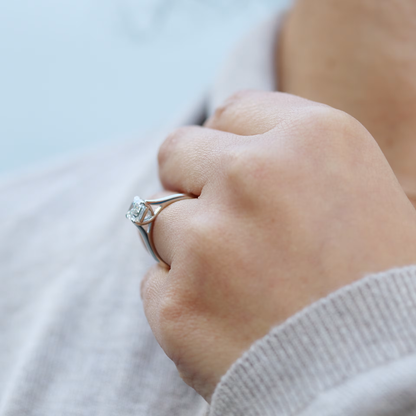 Marquise Cut Cluster Styled Lab Grown Diamond Engagement Ring