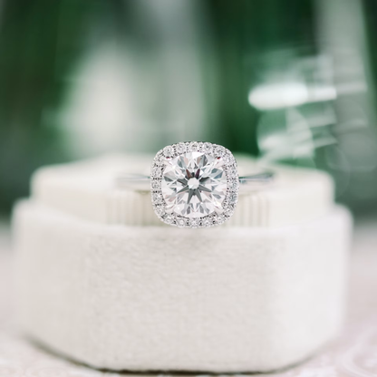 Marquise Cut Cluster Styled Lab Grown Diamond Engagement Ring