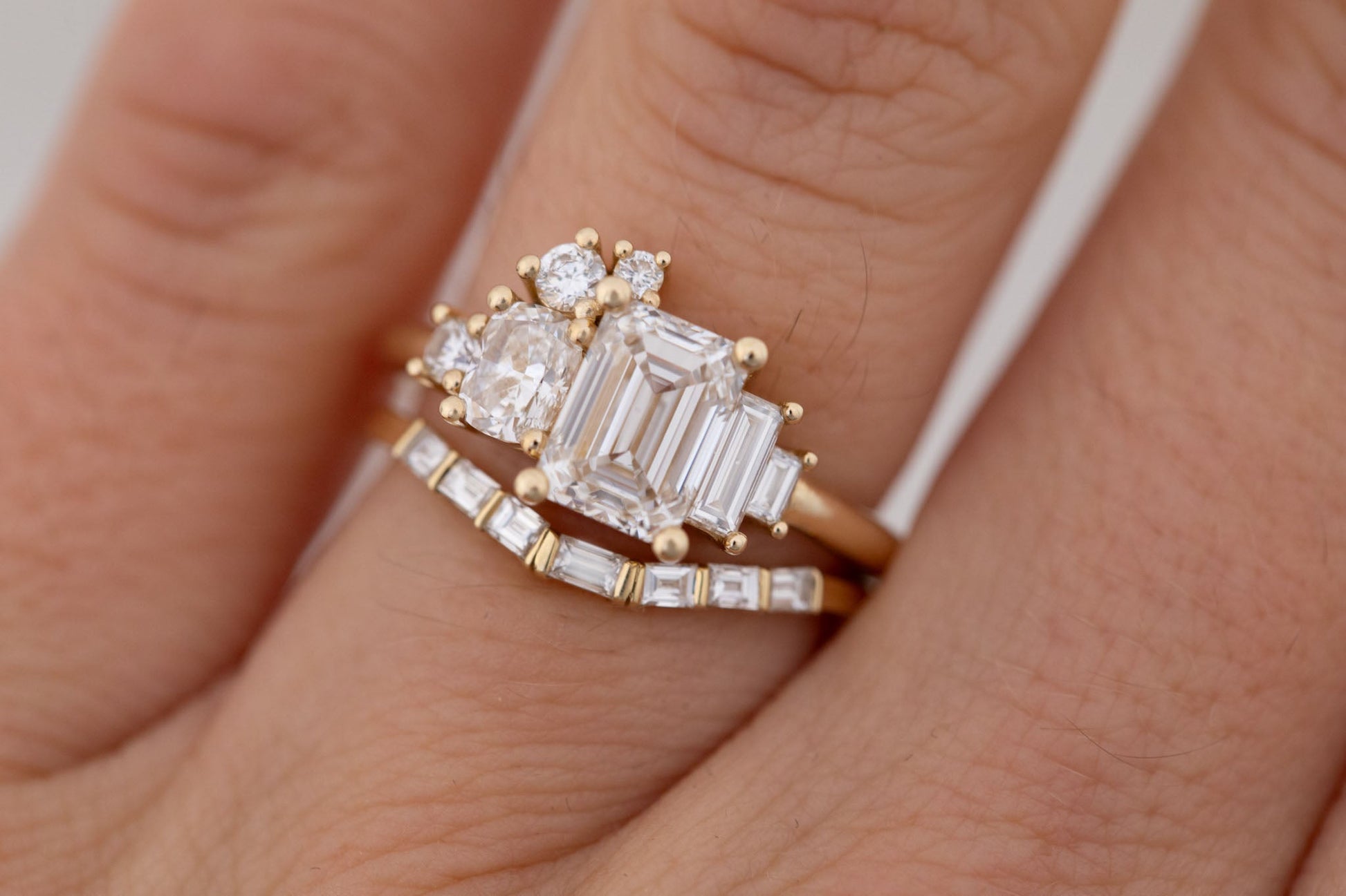 2 CT Round Three Stones Lab Grown Diamond Engagement Ring