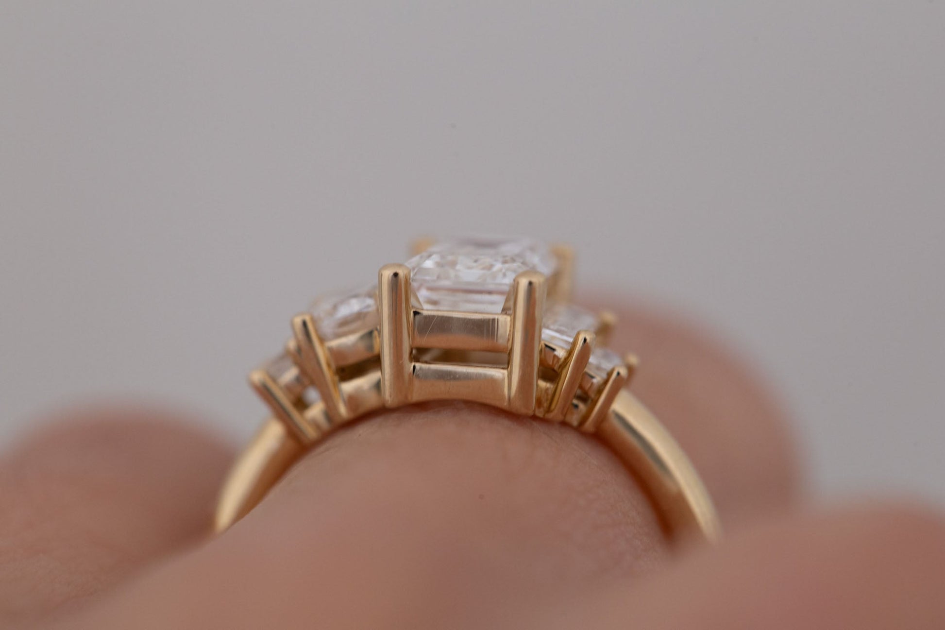 2 CT Round Three Stones Lab Grown Diamond Engagement Ring