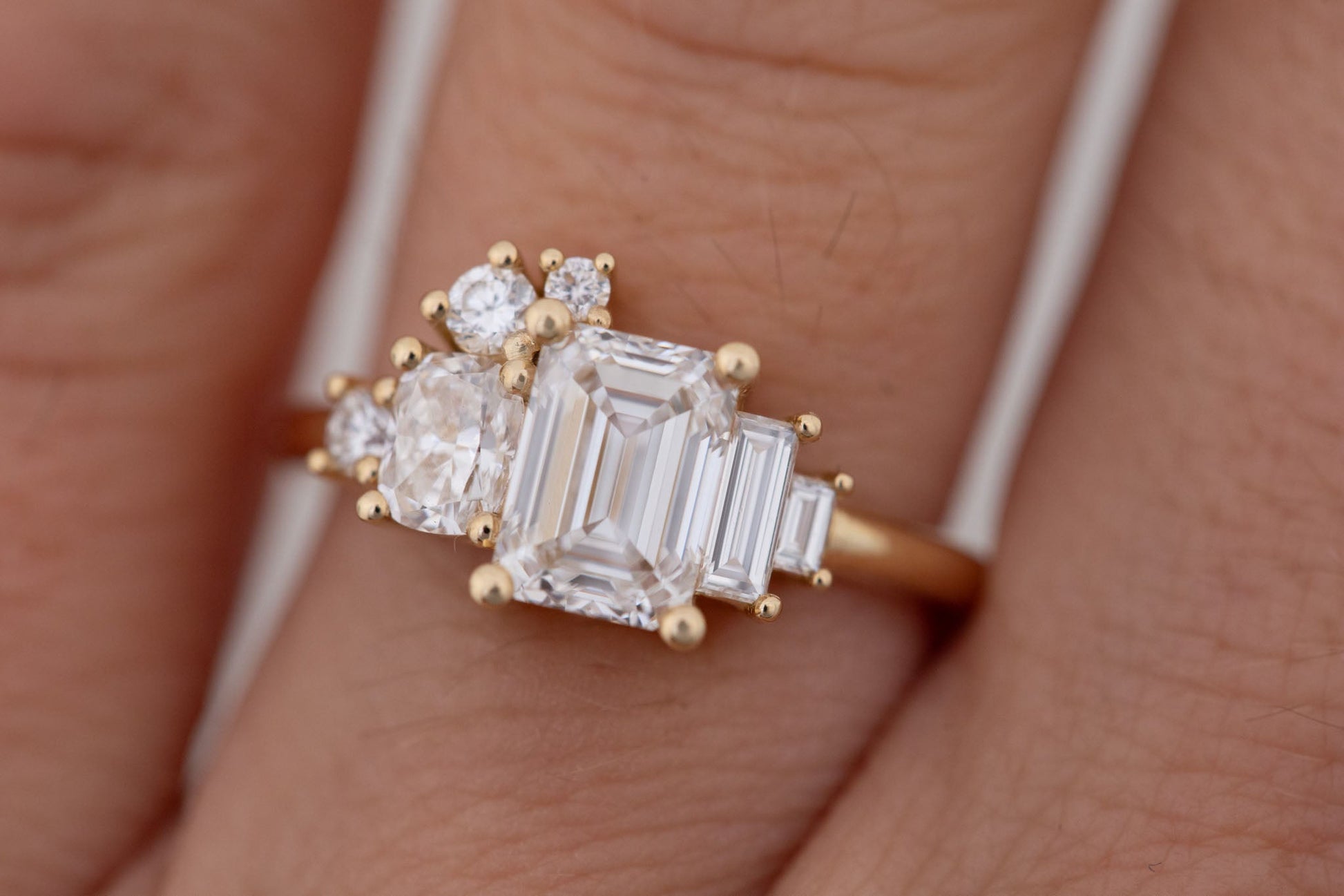 2 CT Round Three Stones Lab Grown Diamond Engagement Ring