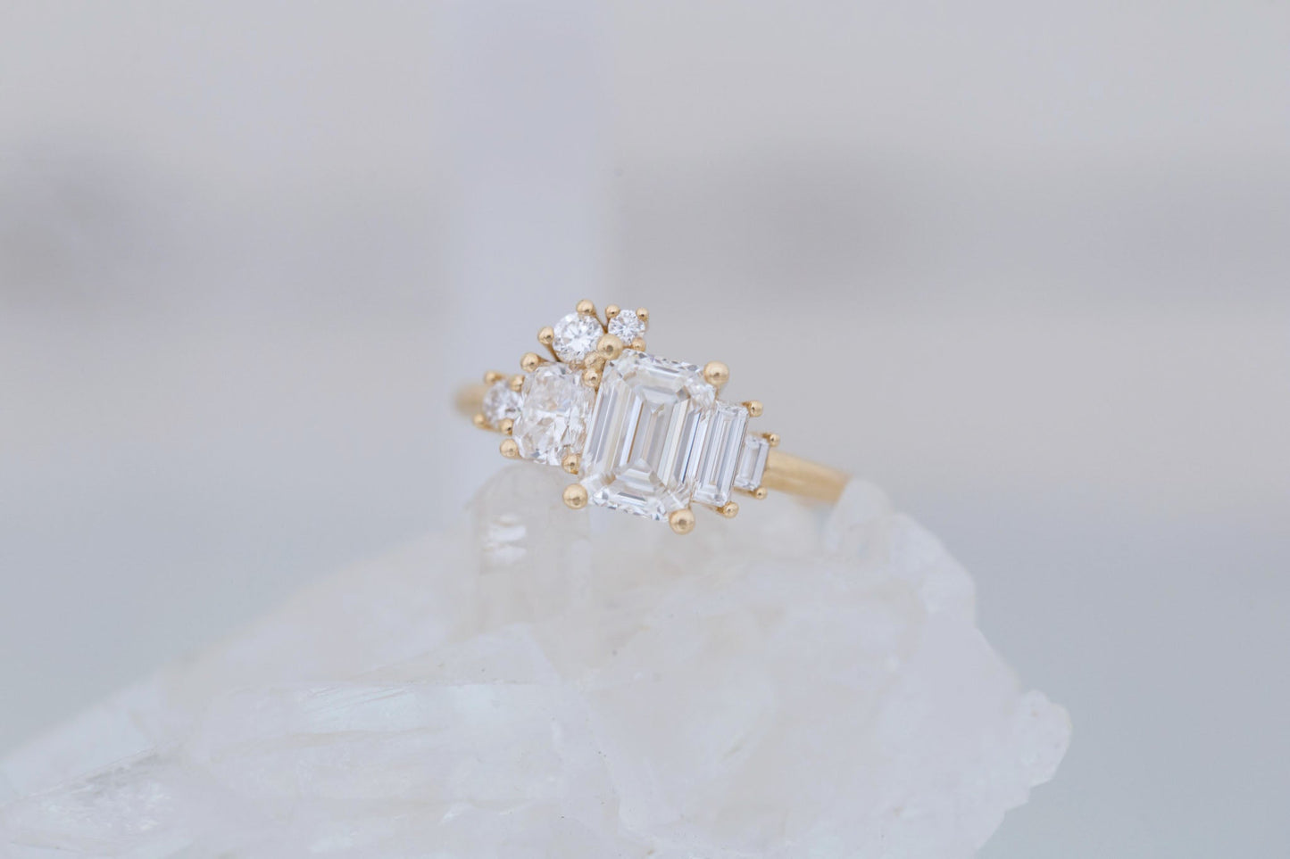 2 CT Round Three Stones Lab Grown Diamond Engagement Ring