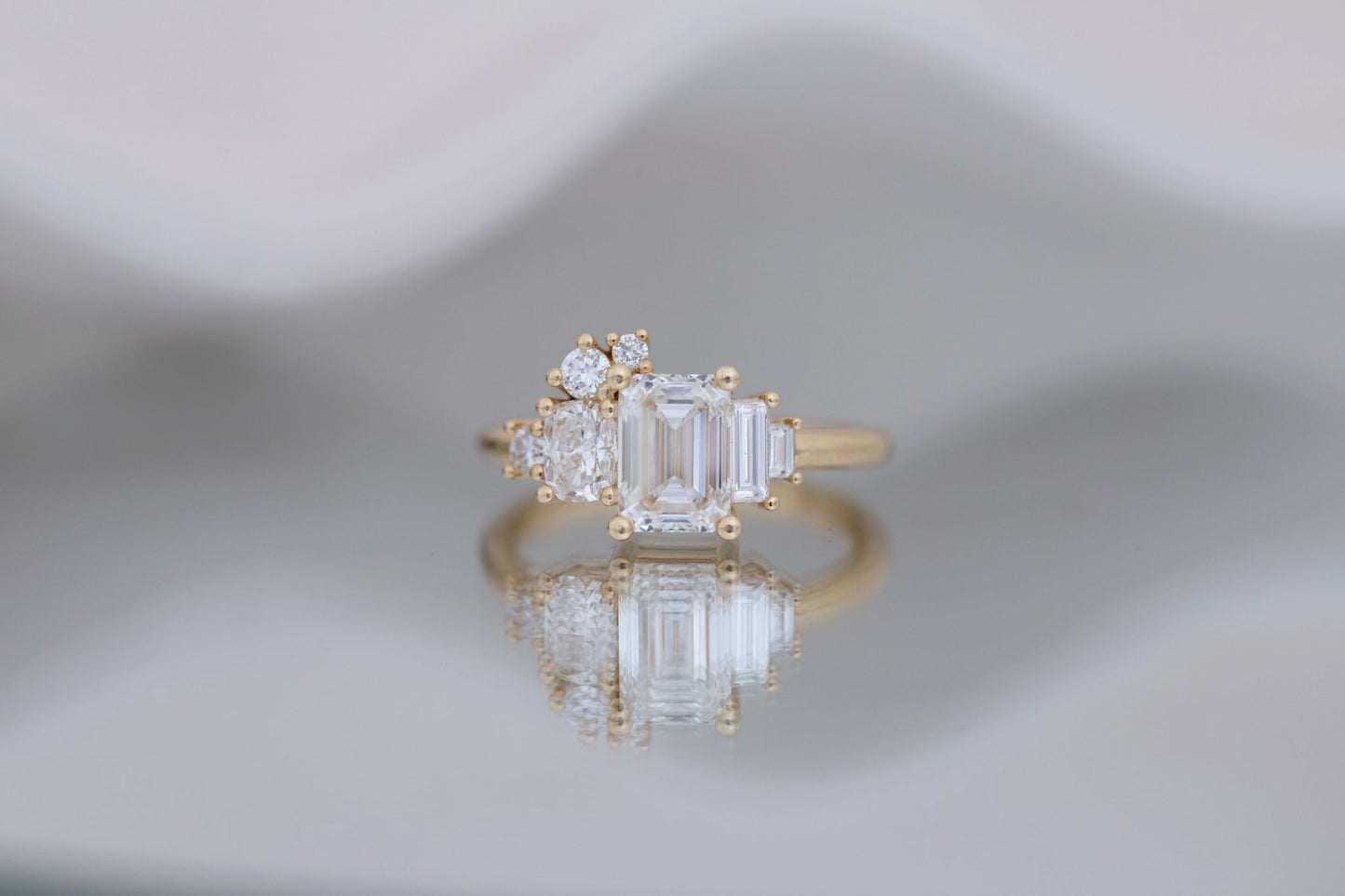 2 CT Round Three Stones Lab Grown Diamond Engagement Ring