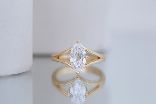 2 CT Round Three Stones Lab Grown Diamond Engagement Ring