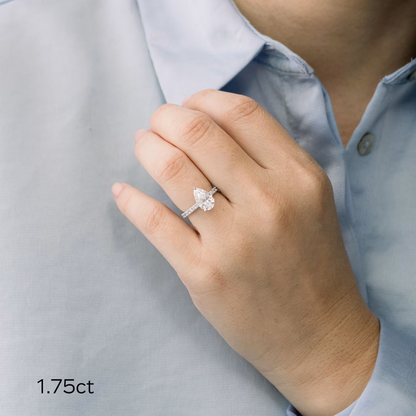 Marquise Cut Cluster Styled Lab Grown Diamond Engagement Ring
