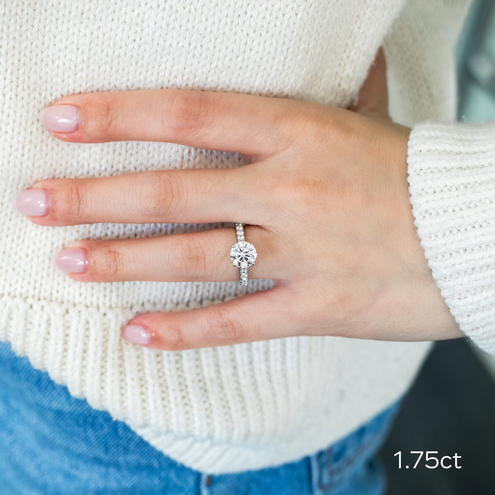 Marquise Cut Cluster Styled Lab Grown Diamond Engagement Ring
