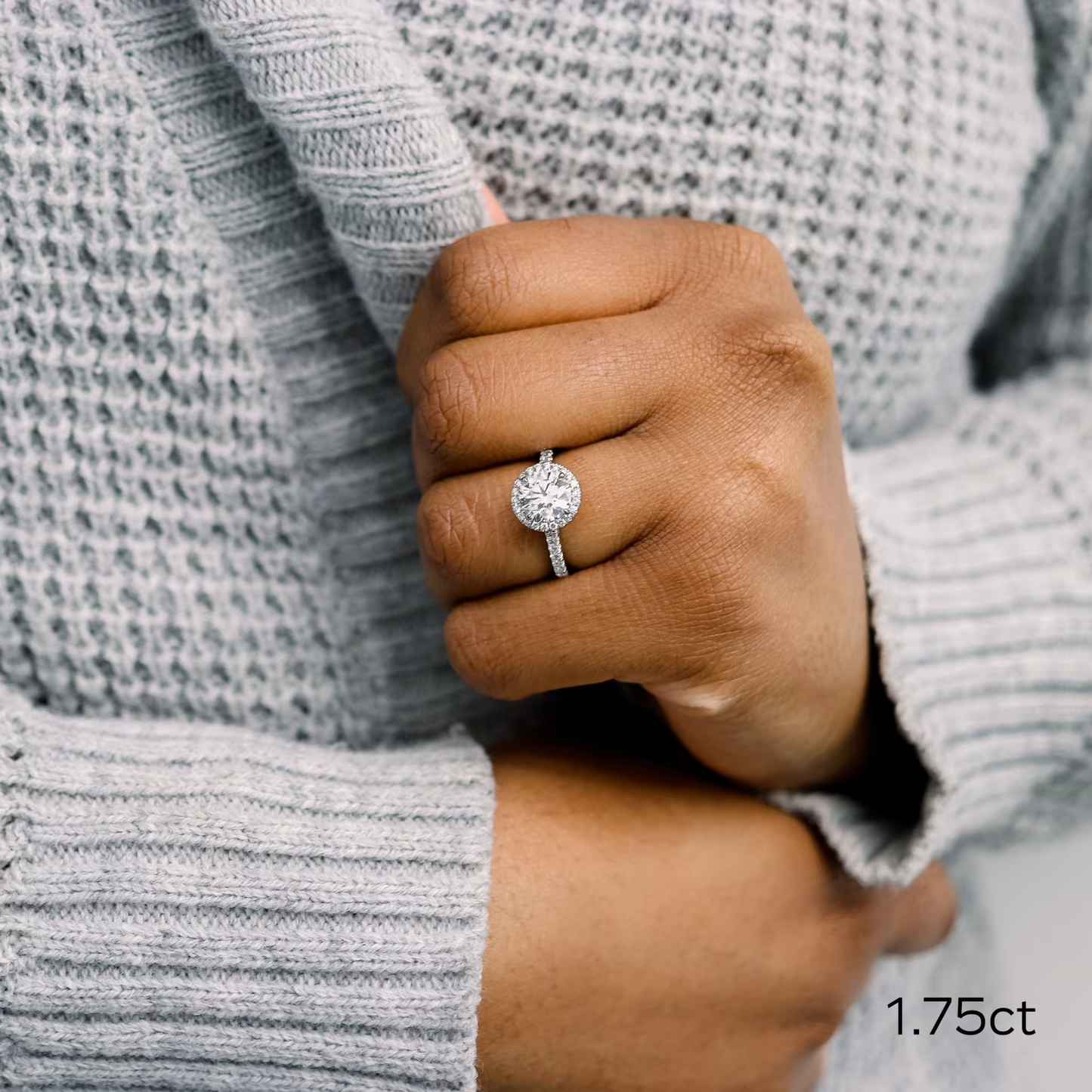 Marquise Cut Cluster Styled Lab Grown Diamond Engagement Ring