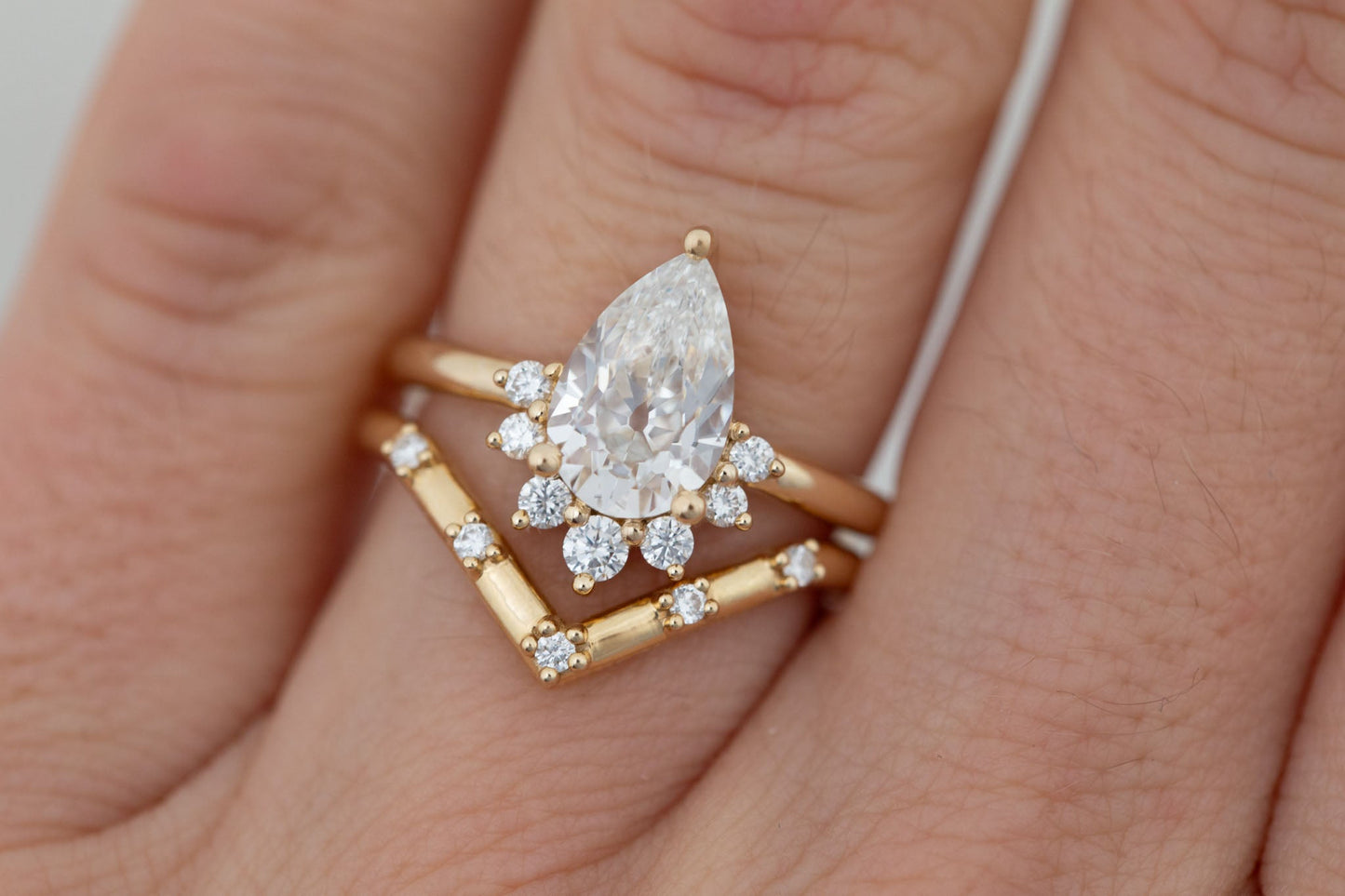 2 CT Round Three Stones Lab Grown Diamond Engagement Ring