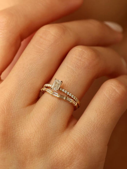 Marquise Cut Cluster Styled Lab Grown Diamond Engagement Ring