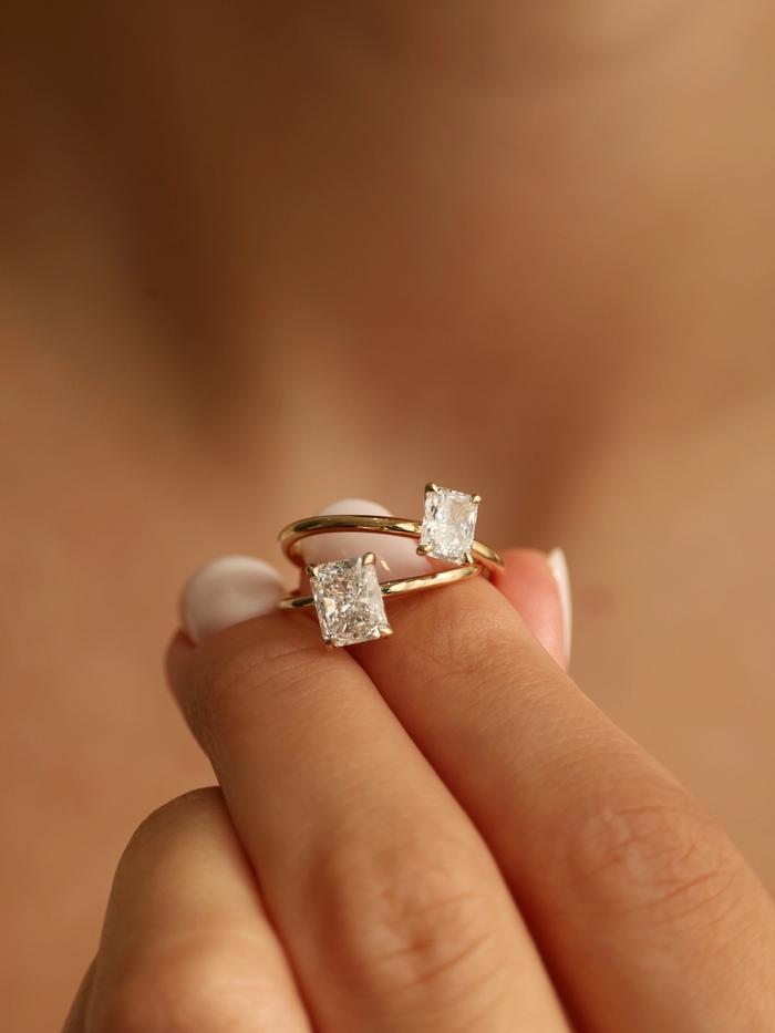 Marquise Cut Cluster Styled Lab Grown Diamond Engagement Ring