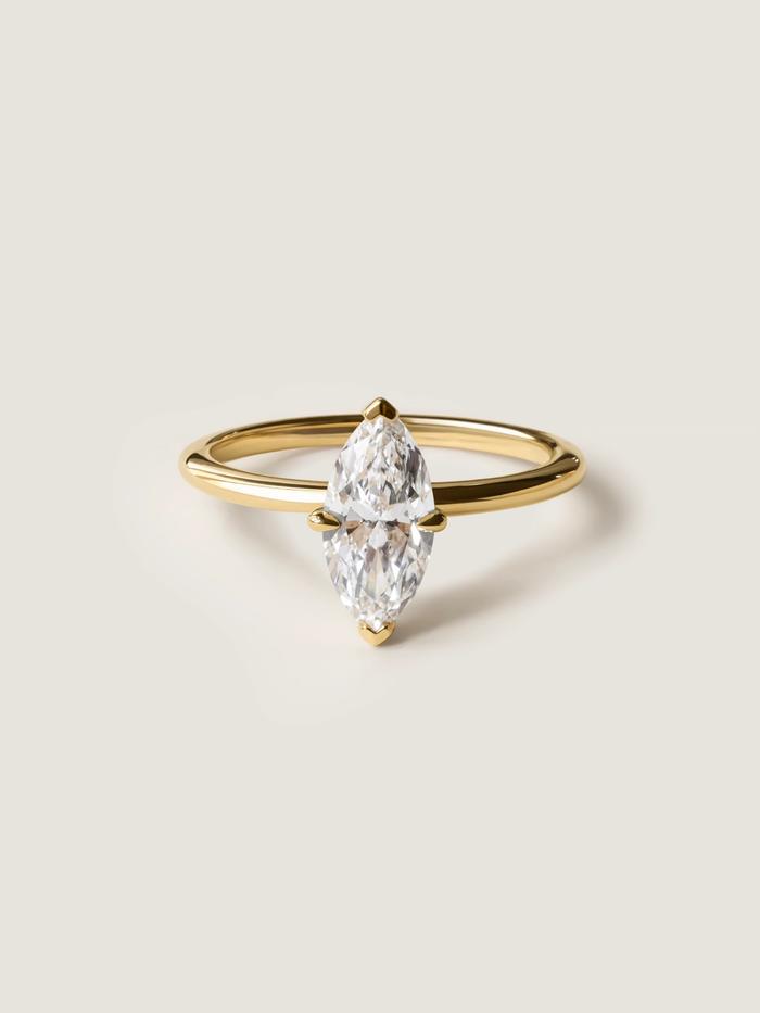 Marquise Cut Cluster Styled Lab Grown Diamond Engagement Ring