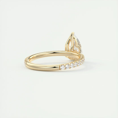2 CT Pear Solitaire CVD F/VS1 Diamond Engagement Ring 10