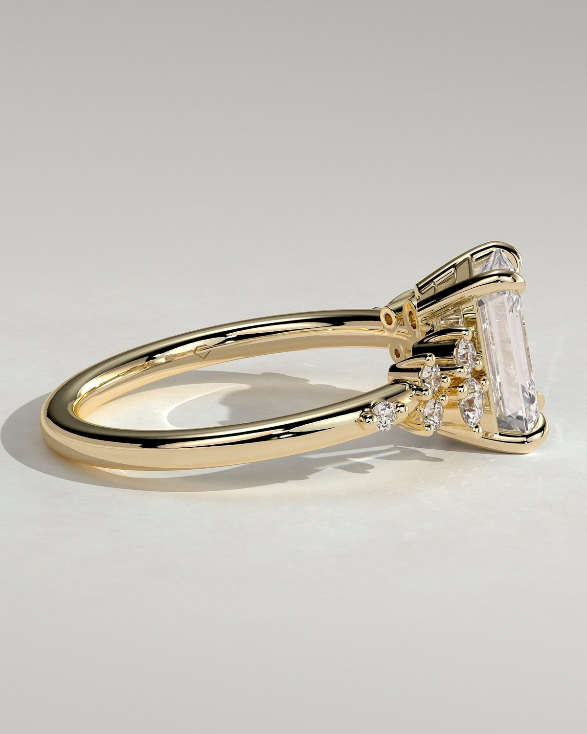 Emerald Cluster Lab Grown Diamond Engagement Ring