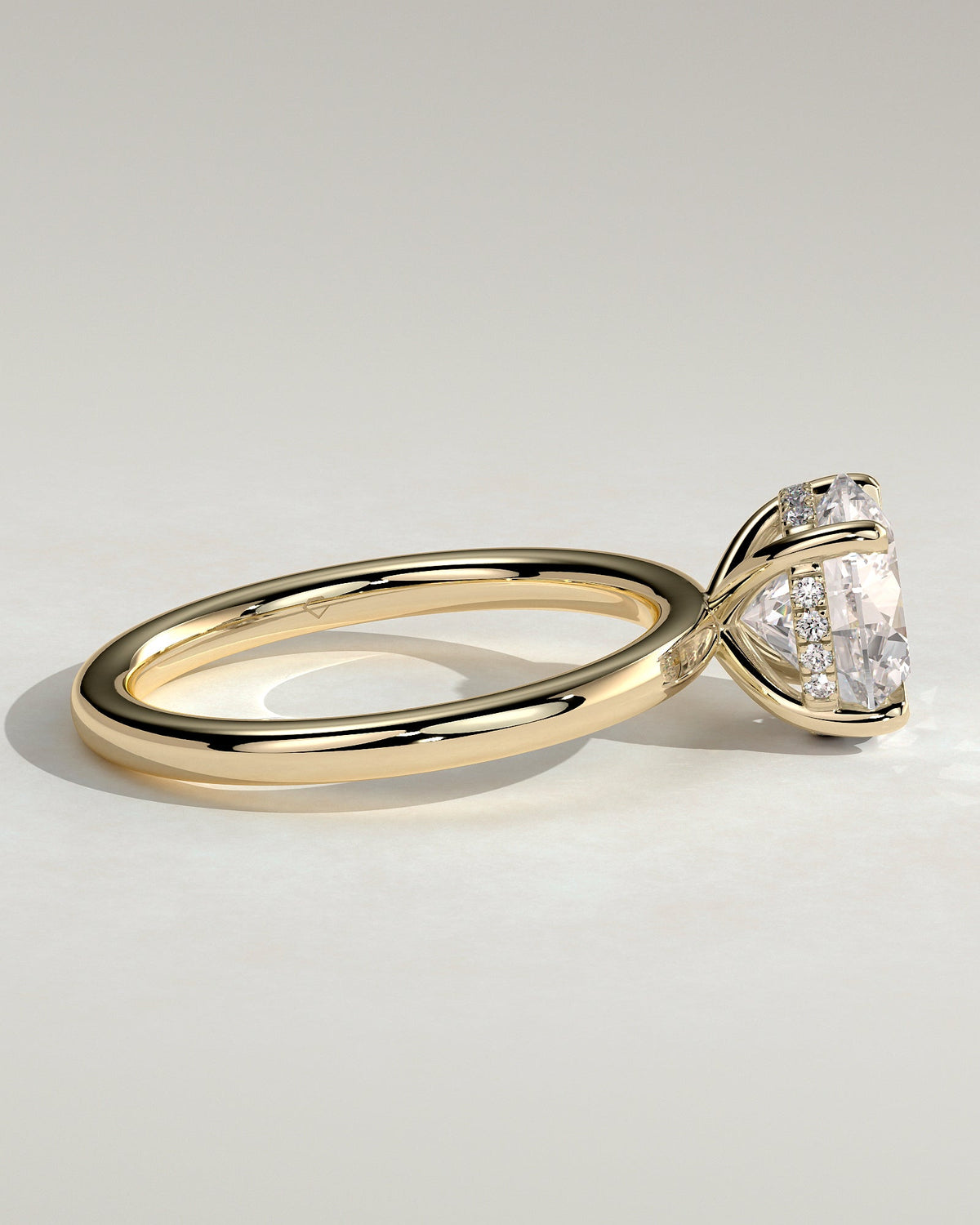 Round Hidden Halo Lab Grown Diamond Engagement Ring