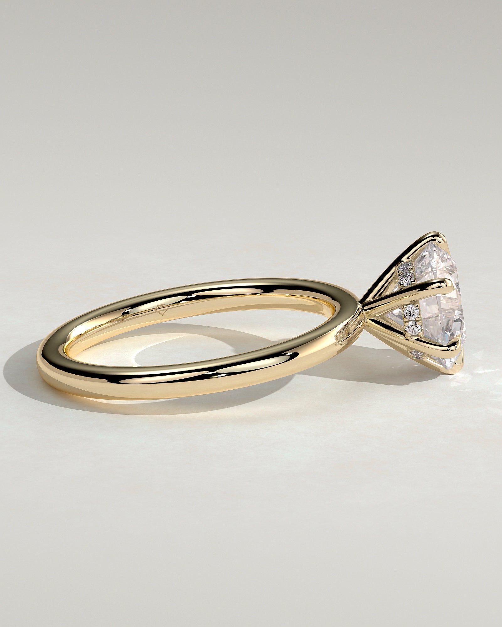 Round Hidden Halo Lab Grown Diamond Engagement Ring